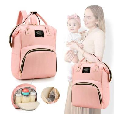 Imagem de Bolsa De Maternidade Mochila Térmica Porta Mamadeira Mamãe Gestante Be