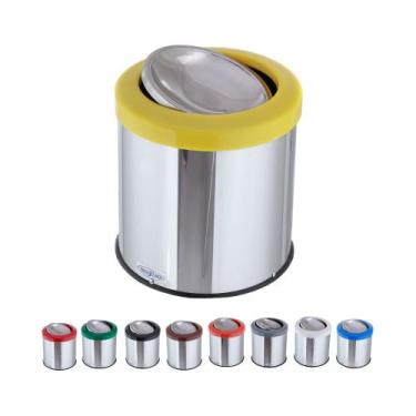 Imagem de Lixeira Inox Com Tampa Basculante 10 Litros Flip Top - CM Design, Amar