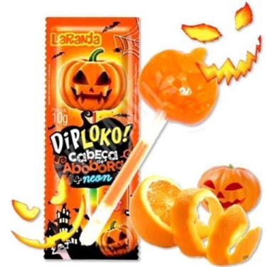 Imagem de Pirulito Neon de Abóbora do Halloween que Brilha no Escuro - Danilla f