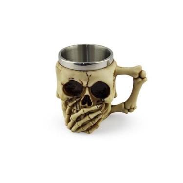 Imagem de Caneca Decorativa Caveira Não Fale Chopp Cerveja 450Ml - Negocio de ge