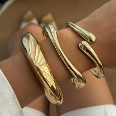 Imagem de L19-L02109-Pulseira Bracelete Gota Dourado Prata Festa Réveillon Carna