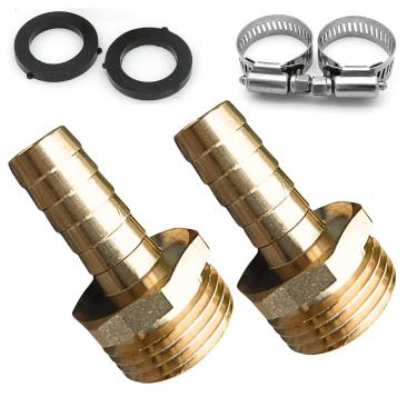 Imagem de 1/2 Pex Barb para adaptador macho 3/4 GHT, conector de encaixe de mangueira Pex à prova de vazamento para mangueira de jardim com braçadeira para irrigação, torneira externa, lavagem (pacote com 2