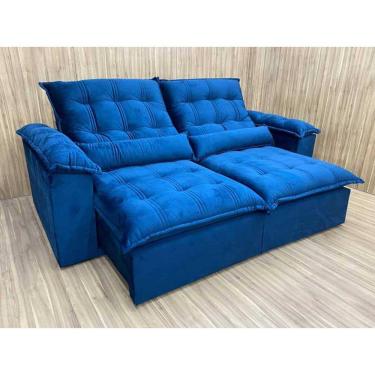 Imagem de Sofá Retrátil Reclinável 2,50 m Azul 325 Maricá