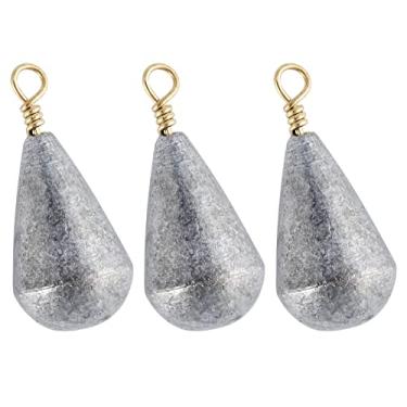 Imagem de Dr.Fish Pacote Com 30 Chumbadas Bass Casting Sinker Bell Fishing Chumbo Pesos Drop Shot Lágrimas De Água Doce 3/16 Oz