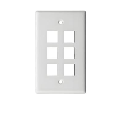 Imagem de Placa frontal de rede tipo 120 para sistema de cabeamento de estrutura, 1/2/3/4/6 portas branca (50, 6 portas)