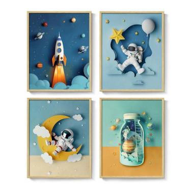 Imagem de Arte de parede: Cuspin, astronauta espacial emoldurado para decoração 