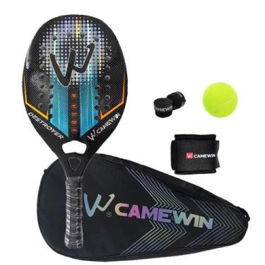 Imagem de Raquete de tênis de padel CAMEWIN em fibra de carbono 18k 360g + 10g