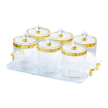 Imagem de WeiLaiKeQi Recipiente organizador para armazenamento de alimentos, lanches e potes para servir, recipiente para cozinha e festas, Claro