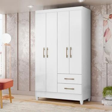 Imagem de Guarda Roupa Solteiro 103x182cm Chile Moval Cor:Branco