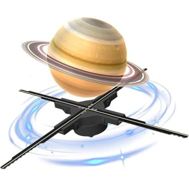 Imagem de YSTEROKS Ventilador holográfico 3D Holograma 3D HD de 60 cm com aplicativo de telefone, projetor holográfico de exibição publicitária, biblioteca e mesa holográfica LED claraboia de teto projetor de