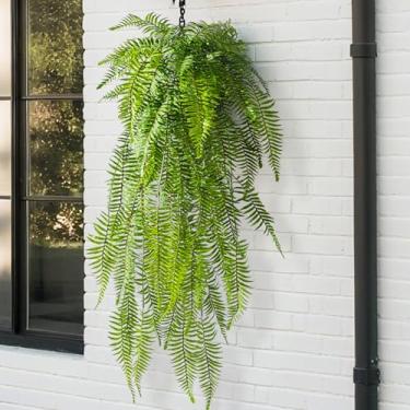 Imagem de Bailikang Faux Haning, 2 peças, parede de samambaia falsa, resistente a UV, hera artificial, vegetação sintética, plantas de plástico para pátio, varanda, plantas de plástico para ambientes internos e