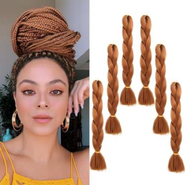 Imagem de Extensões de cabelo trançadas jumbo sintéticas Flosius Jumbo Tranças com Glitter Trança Flosius 6 Pacotes para Trança de Crochê Torcido Trança de Cabelo 61 cm (30#)