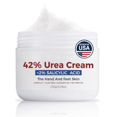 Imagem de DMEODG Creme de ureia 42% mais ácido salicílico 2% para creme para pés e mãos, para calcanhares rachados, pés, joelhos, cotovelos e mãos, removedor de calos, loção de ureia de força (150 g)