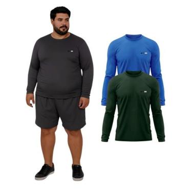 Imagem de Kit 2 Camisetas Manga Longa Com Proteção UV FPS50 Plus Size - Roger, G