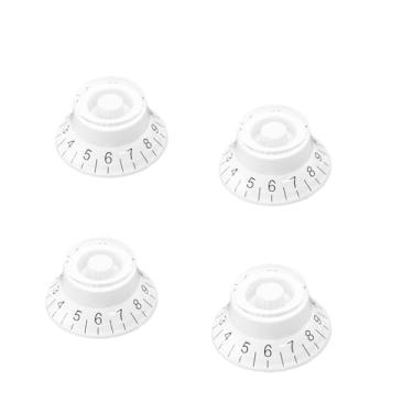 Imagem de DIAO79NI Puxadores de cartola tamanho métrico 18 estrias para guitarra elétrica Epiphone Les Paul SG, branco/preto (conjunto de 4)