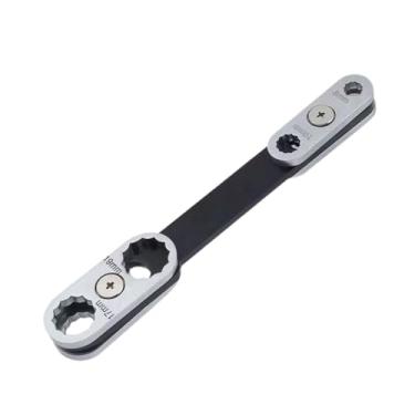 Imagem de Baoblaze Chave rotativa universal multifuncional com cabo ergonômico em aço carbono 8 em 1, chave ajustável para reparos automotivos domésticos e muito mais, 360 Ajustável