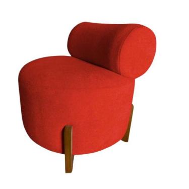 Imagem de Poltrona Decorativa Mônaco Couro Vermelho - Mansão Decor