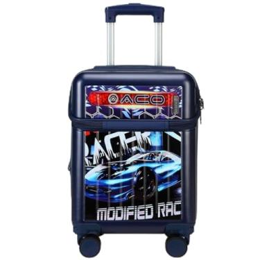 Imagem de Mala Viagem Infantil Bordo Escolar Passeio Rígida Expansível Decorada (Azul-marinho)