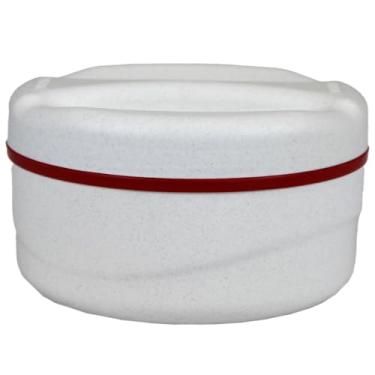 Imagem de Marmita Termica 1 Litro com Tampa de Rosca, Quente e Frio barata Custo Benefício, mantem o alimento (Creme/Vermelho)