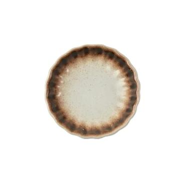 Imagem de prato de lanche Prato redondo para molhos de cerâmica para temperos para molho churrasco para lanches caseiros tigela de sopa(Gold)