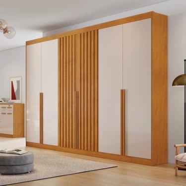 Imagem de Guarda Roupa Ripado 6portas Siena-Naturale Off White Bianchi