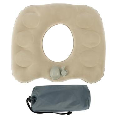 Imagem de XYDHQS Almofada inflável de donut, almofadas de assento de suporte portátil, alívio de pressão, almofadas ajustáveis para cadeira de dor nas costas do cóccix para assentos de avião de carro e