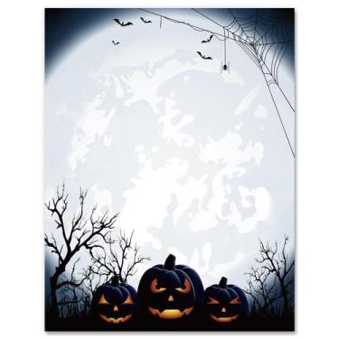 Imagem de Papel timbrado de papelaria AnyDesign Halloween 60 folhas - Marca Próp