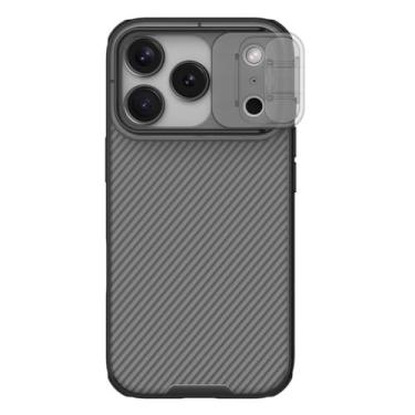 Imagem de LTLMYDAM Capa fina para iPhone 17 Pro Max/17 Pro/Air/17, capa deslizante de lente envolvente elegante proteção contra choque PC antiderrapante, cinza, 17 Pro