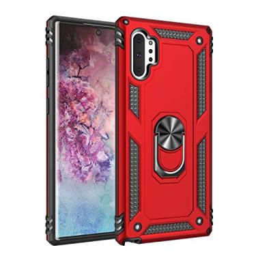 Imagem de SORAKA Capa para Samsung Galaxy Note10 Plus com suporte de anel capa protetora para Samsung Galaxy Note10 Plus 5G capa traseira de policarbonato rígido com placa de metal para suporte magnético de