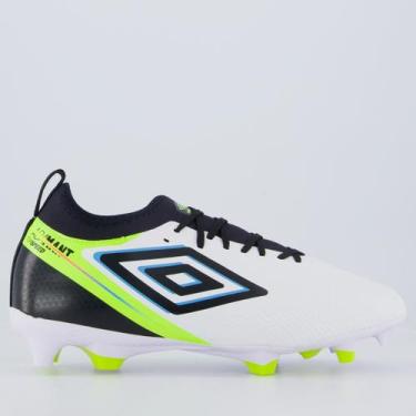 Imagem de Chuteira Umbro Adamant Top Speed Club Campo Branca e Verde, 41