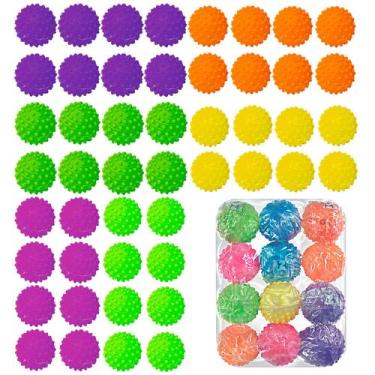 Imagem de Kit 48 Bola Brinquedo Resistente Anti Stress Com Cravos Para Cachorro 