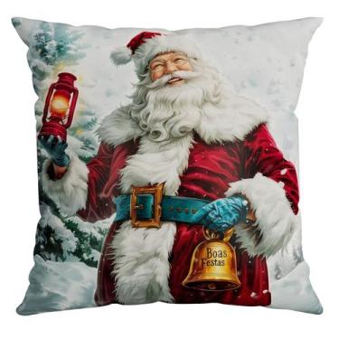 Imagem de Capa Almofada Frente Papai Noel Natal - Verso Liso Authentic 43x43cm -
