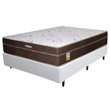 Imagem de Base Box com Colchão Lisboa Casal Molas Ensacadas Ecotec 56x188x138 Cor Branco