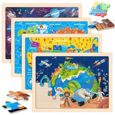 Imagem de Quebra-cabeças de madeira Duchong para crianças de 2 a 6 anos com 24 p