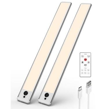 Imagem de Sob as luzes do gabinete EZVALO 66 LEDs, sensor de movimento 3500K (2x