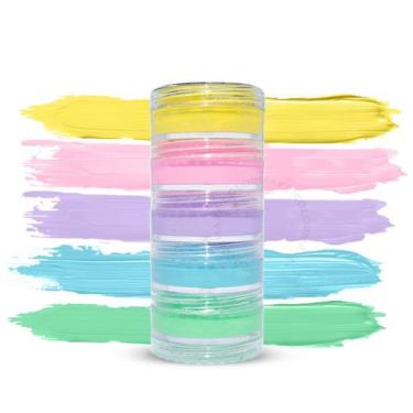 Imagem de Tinta Facial Maquiagem Artística Cremosa 5 Cores Unicórnio Colormake