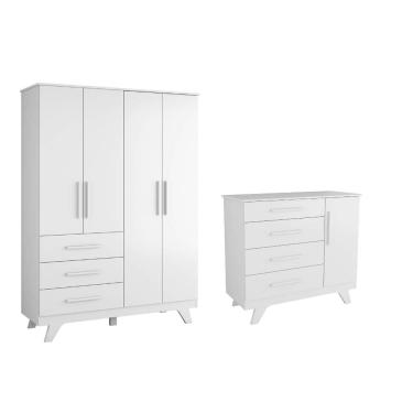 Imagem de Quarto Bebe Guarda Roupa e Comoda Moveis Peroba Retro MDF LS