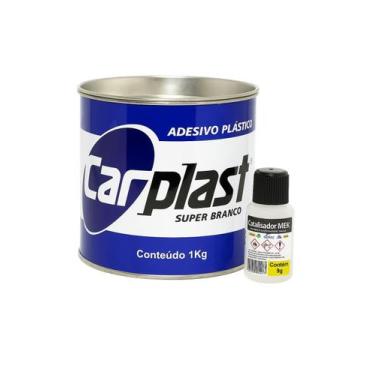 Imagem de Adesivo Plastico Branco 1Kg + Catalisador Carplast - MAXI RUBBER
