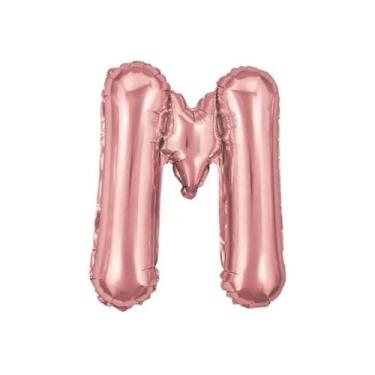 Imagem de Balão Letra Metalizada Rose Gold - 40cm (escolha Sua Letra) - PartiuFe