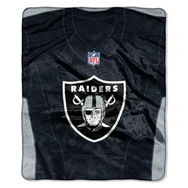 Imagem de Manta NFL Oakland Raiders Royal Plus Raschel, tamanho único, multicolorido