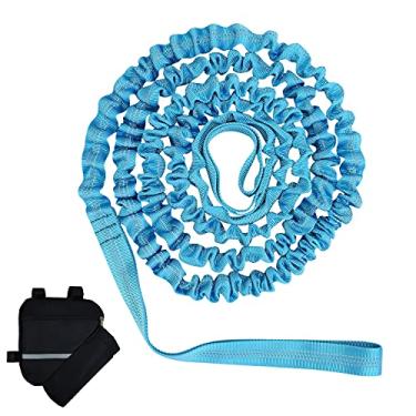 Imagem de DoThisAllDay Corda de reboque de bicicleta para crianças subindo, compatível com qualquer bicicleta, 38 cm após o alongamento (azul)
