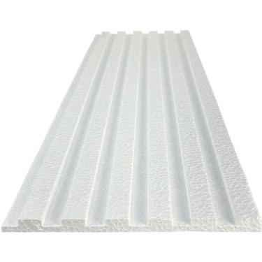 Imagem de kit placas de isopor lambril painel ripado 30x100x2cm revestimento decorativo para paredes e tetos pintura personalizada (10 Placas)