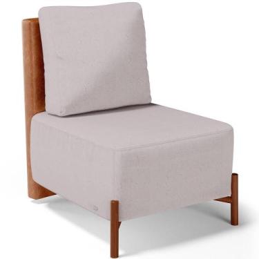 Imagem de Poltrona Decorativa Living Pés Madeira Hungria L02 material sintético 