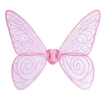 Imagem de Asas de LED com Música para Fantasia Infantil, Borboleta, Anjo ou Fada, com Movimento e Luzes