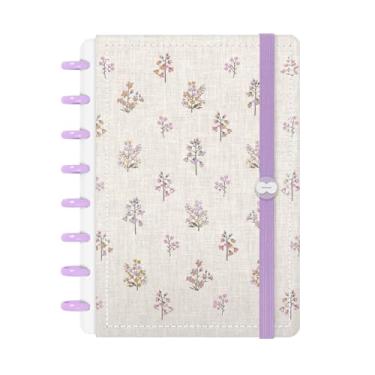 Imagem de Caderno Iscool Disc Inteligente 80 Folhas Entrepontos Floral Lilás e Rosa Pequeno P