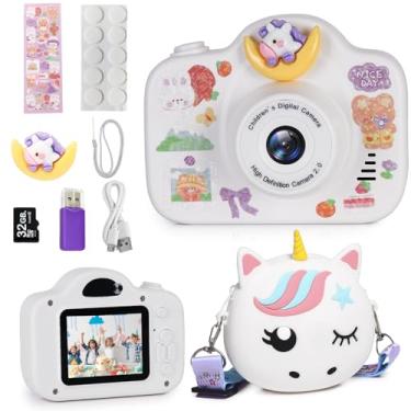 Imagem de JUVNAWEZ Câmera Infantil, Presentes De Natal E Aniversário Para Crianças 3 A 8 Anos, Câmeras Vídeo Digitais Hd Crianças, Brinquedo Portátil 3, 4, 5, 6, 7 Anos Com Cartão Sd 32 Gb Bolsa Fofa Infantil