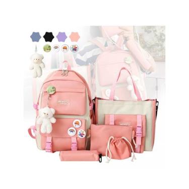 Imagem de Mochila 5 em 1 com pingente de grande capacidade para meninas - Lightb