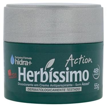 Imagem de Desodorante Creme Herbíssimo Action 55g Proteção 48h Sem Álcool e Com 
