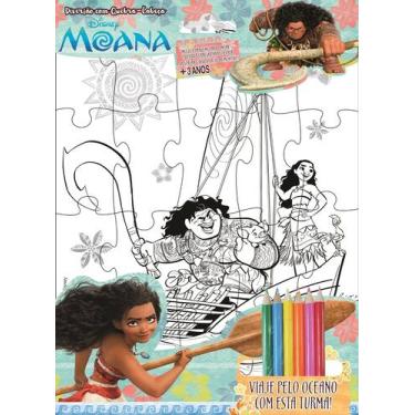 Imagem de Livro - Disney - Diversão com quebra-cabeça -Moana