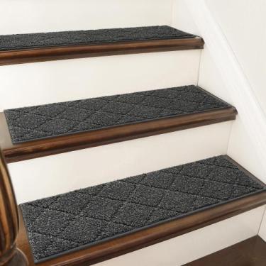 Imagem de Tapete COSY HOMEER Edging Stair Treads 71x23 cm, antiderrapante, preto
